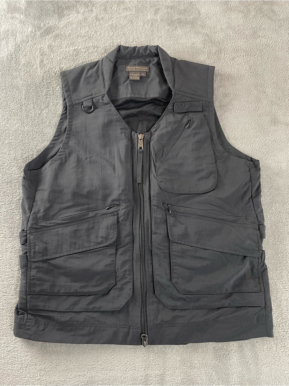 Royal Robbins Vest Men's M / S Fishing Hunting Field Utility Mesh Lined Black